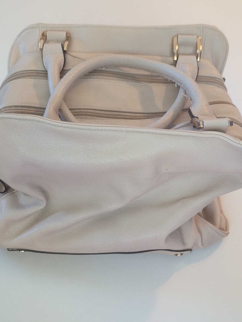 Cream Tote Bag with Gold Hardware - Unbranded